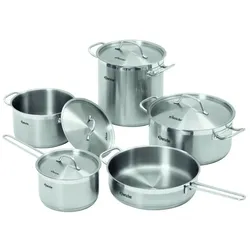 Bartscher Kochtopf-Set T4P1, 4 Töpfe mit Deckel und 1 Pfanne, Kaltgriffe, A130442