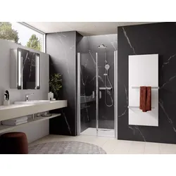 HSK Wandverkleidung „RenoDeco“ 1000 × 2100 mm Seidenmatt, Marmor, Carrara-Schwarz