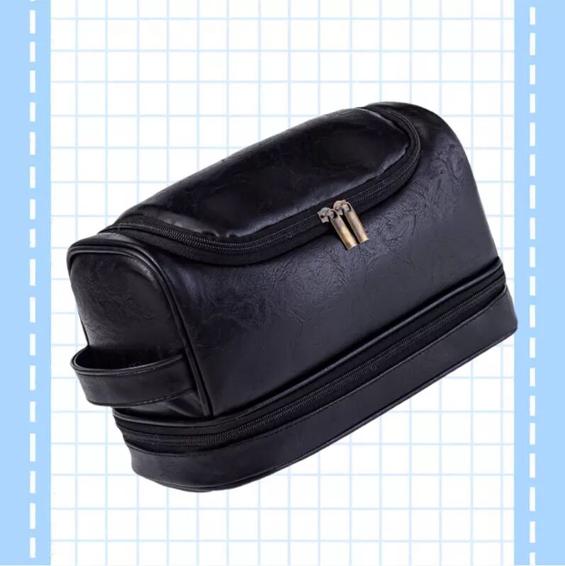 INF Trousse de toilette de voyage premium pour homme Le noir