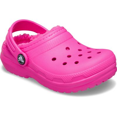Clog CROCS "Classic Lined Clog", Jungen, Gr. 22, Warmfutter, pink (pink crush), Croslite™, Basic, Schuhe Clog, Kindergartenschuh, Hausschuh mit kuscheligem Futter