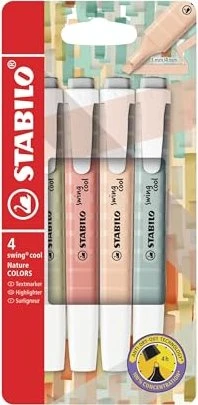 STABILO swing cool NatureCOLORS - 4er-Set (schlammgrün, orange, beige, erdgrün)