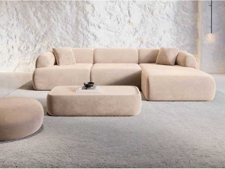 Sofa Dreams Ecksofa Stoff Ecksofa Monteluna L-Form, Ecksofa, L-Form, Zeitloser Look in L-Form, 2 Zierkissen inklusive