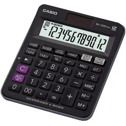 Casio Tischrechner MJ-120D, 12-stellige LCD-Anzeige, Solar und Batterie, Batterie LR44 (1x) im Lieferumfang enthalten