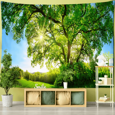 Inspire Picks Towering Forest Tapestry Bohemian Psychedelic Tree Wall Hanging 18 95x70cm