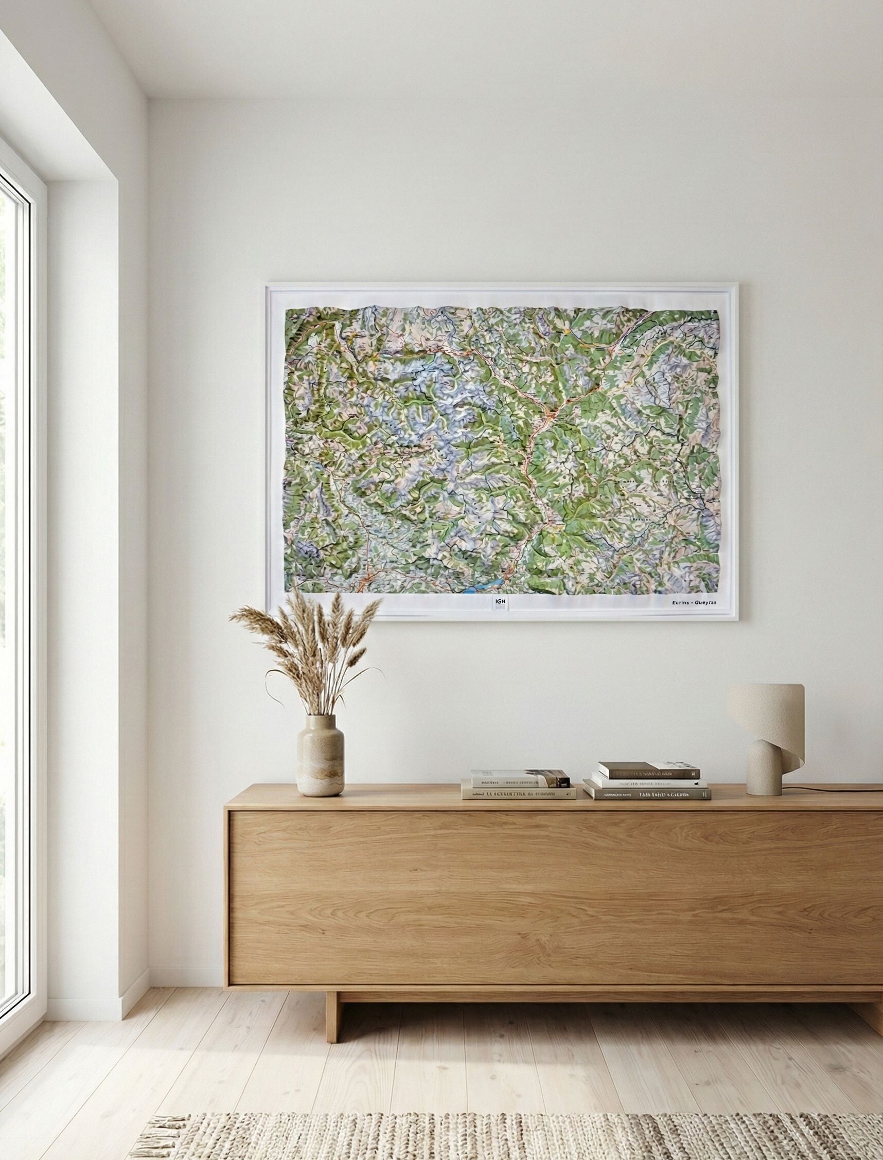 Carte murale en relief - Écrins & Queyras - 113 x 80 cm   IGN