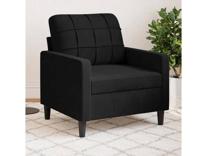 SALE 2026  Fauteuil/Chaise-Sofa Noir - Fauteuil Noir 60cm Velours PRO891866452