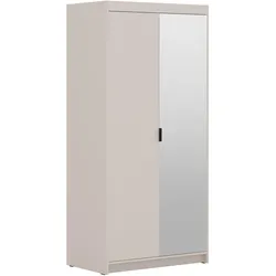 DREHTÜRENSCHRANK Elena mit 2 Türen und Spiegel, 90 cm, Sandbeige
