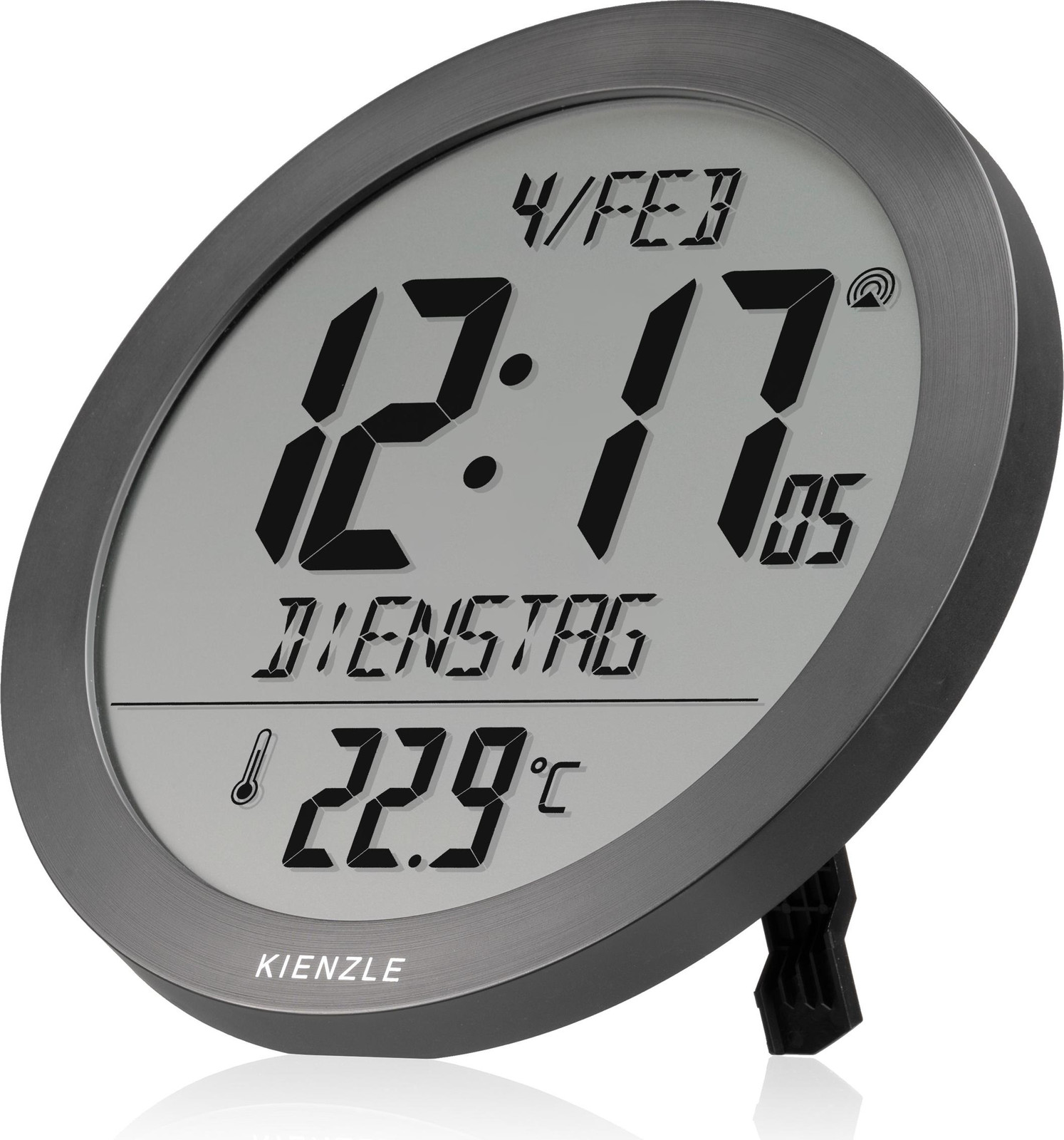 Kienzle radio-wekker met binnentemperatuurindicator, antraciet