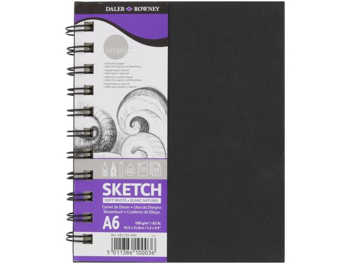 Daler-Rowney Daler Rowney. Skizzenbuch A6 Skizzenpapier 100gr. mit Spirale 54 Blatt