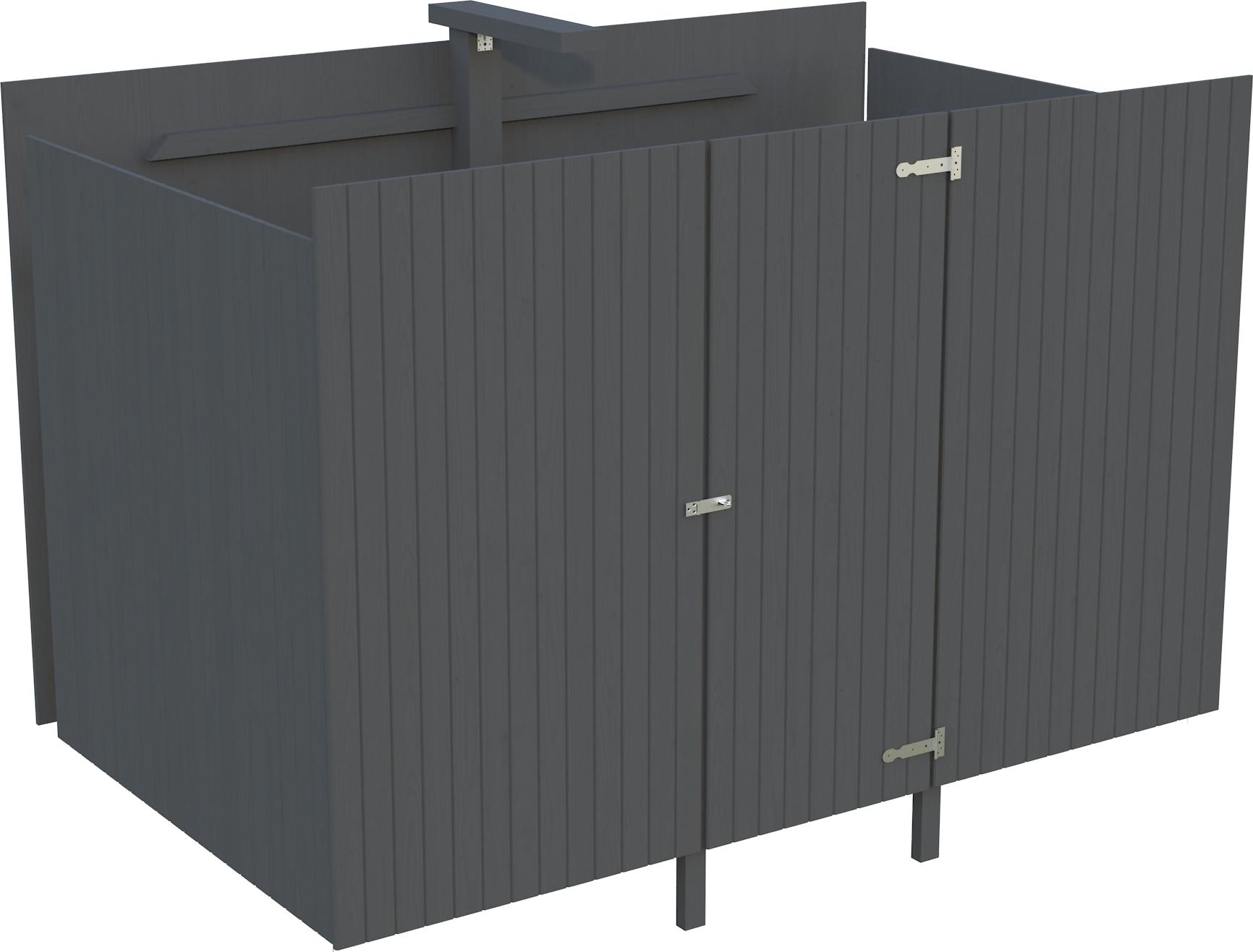 Palmako Karl 23,1 m² - Anbauschuppen 6,2 m² dunkelgrau lackiert