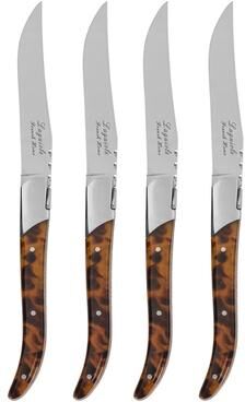 French Home Tortoise Shell 4-Piece Laguiole Connoisseur Steak Knife Set