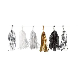 Tasselgirlande gold, silber, schwarz