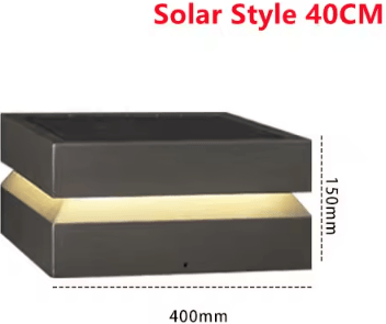 Inspire Curations Solar Square Pillar Light IP65 Waterproof LED Garden Fence Post Lamp solar Style 40cm cold White