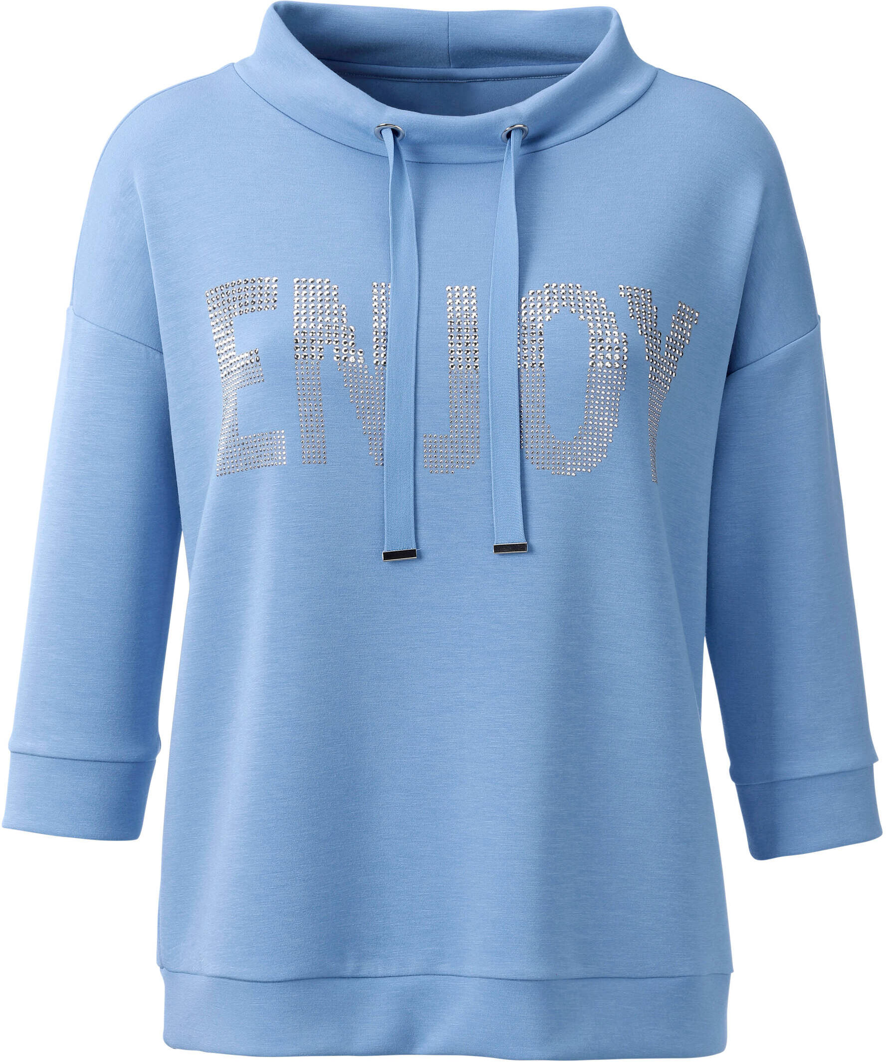Sweatshirt HEINE "Sweatshirt Sweatshirt", Damen, Gr. 40, himmelblau, Interlock, , Modisch, Rundhals, Sweatshirts Sweatshirt