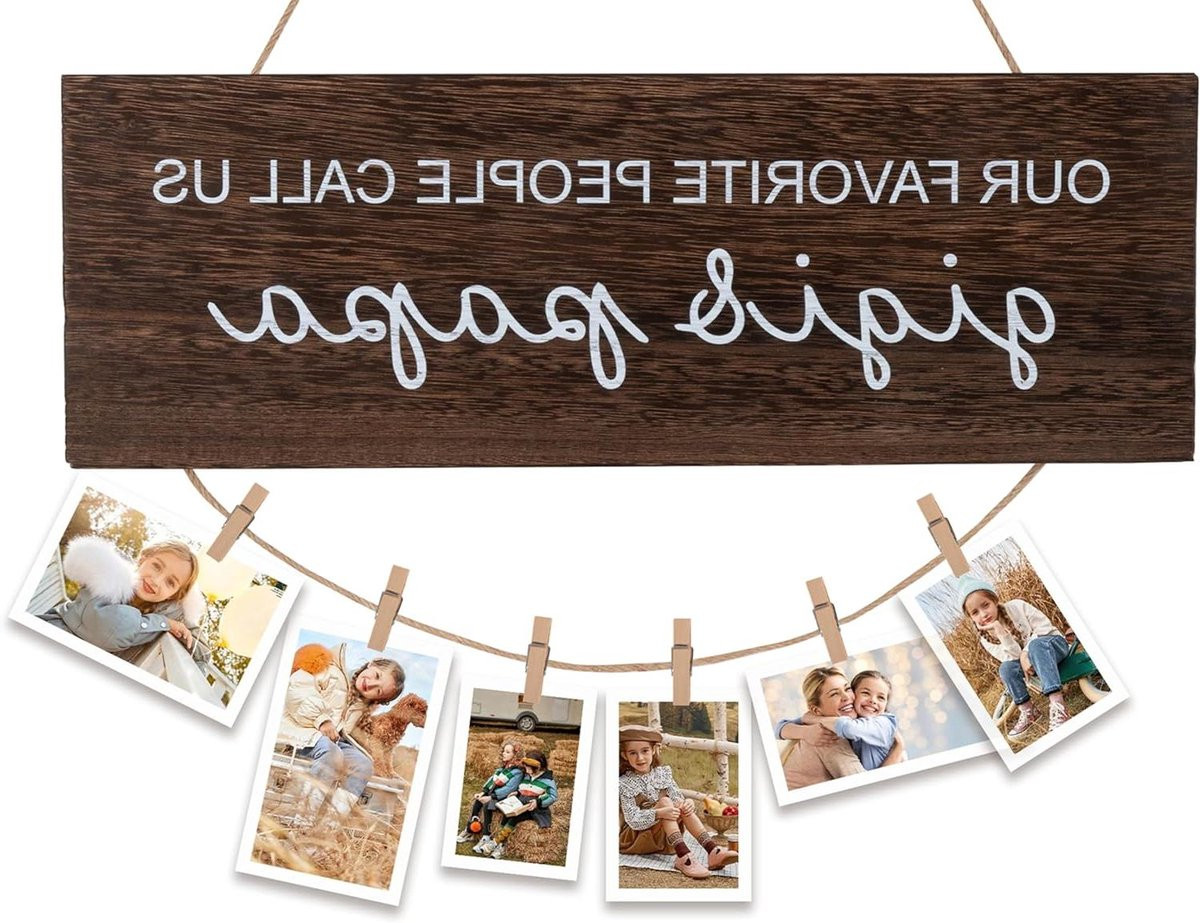 Fotolijst Grootouders Cadeau Opa Oma Herinneringen Tonen Handgedrukte Tekst Houtkleur B/D/H: 40 x 14 cm