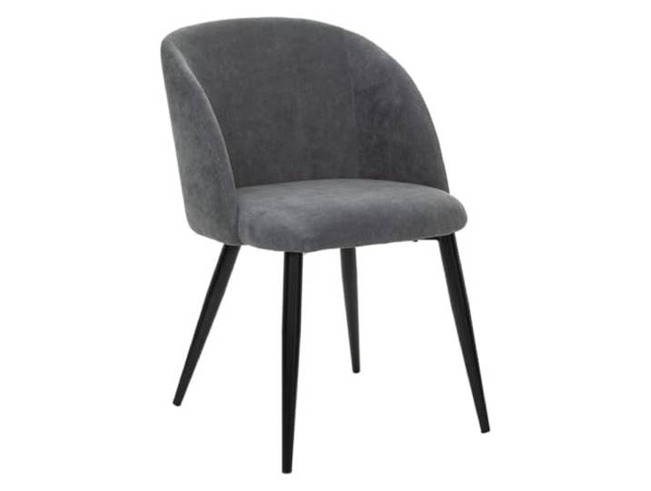Atmosphera Stuhl Celeste, Grau, Cordstoff, Beine aus Metall, Schwarz