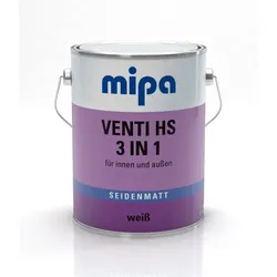 Mipa Ventilack HS 3 in1 Alkydharz Holzlack weiss seidenmatt 2,5Ltr.