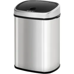 HOMCOM - Automatik Mülleimer - 40,5L x 29,5B x 57H cm - silber