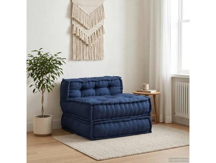 HNSMFPRE Modulares Sofa, Indigo, 70 x 70 x 56 cm, Stoff Atmungsaktiv, Schaumstoffkissen, dauerhafter Komfort, drinnen und draußen, flexibles Design