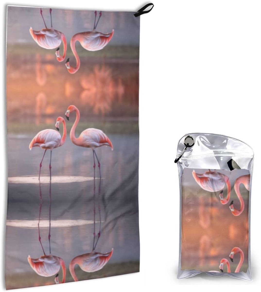 Microvezel Handdoek Wit - Sneldrogende Compacte Reishanddoek met Karabijnhaak - 40 x 90 cm
