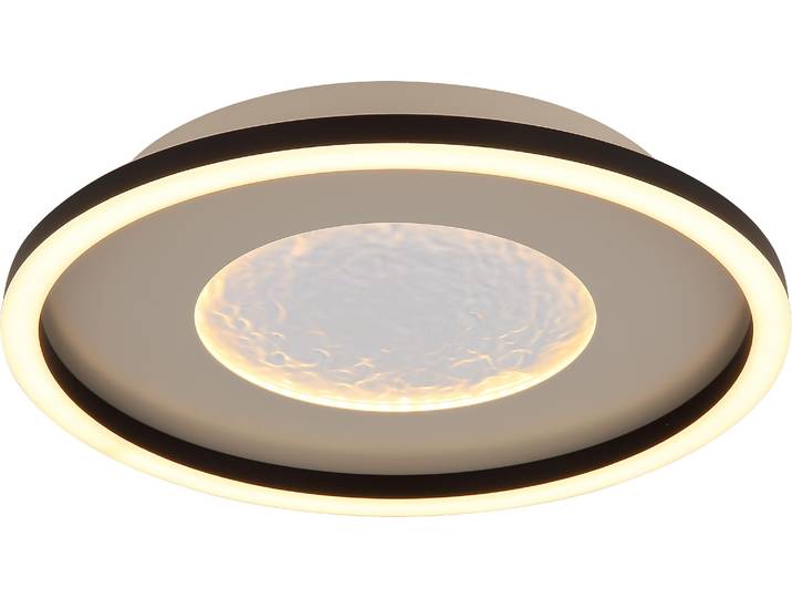 Plafonnier LED\, métal\, gris\, intensité lumineuse variable\, D 33 cm