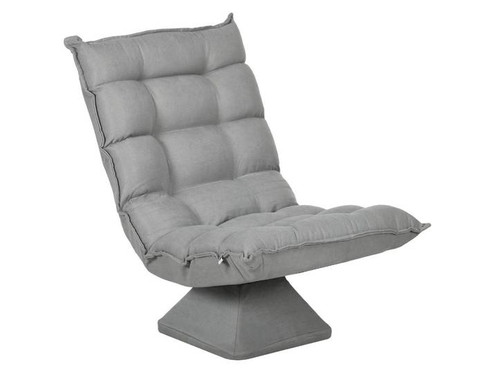 Homcom Bodenstuhl Bodensofa mit Verstellbarer Rückenlehne für Wohnzimmer, Büro Grau, Hellgrau, Metall, 70x95x62 cm, Wohnzimmer, Sessel, Relaxsessel