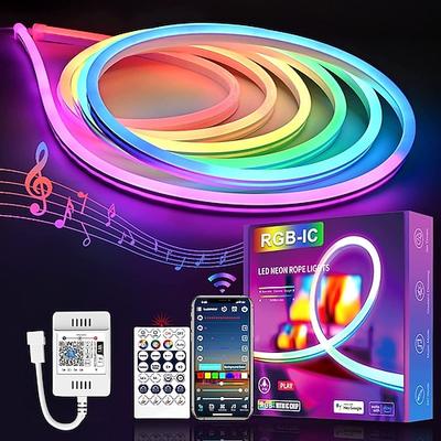 wasserdichtes Neonlichtstreifenlicht ws2811 LED-Lichtleiste Neonlicht 2-5 m adressierbare RGB-Regenbogenpixel-Lichtleiste Versorgung WLAN-App-Steuerung synchronisieren Musiksteuerung zum