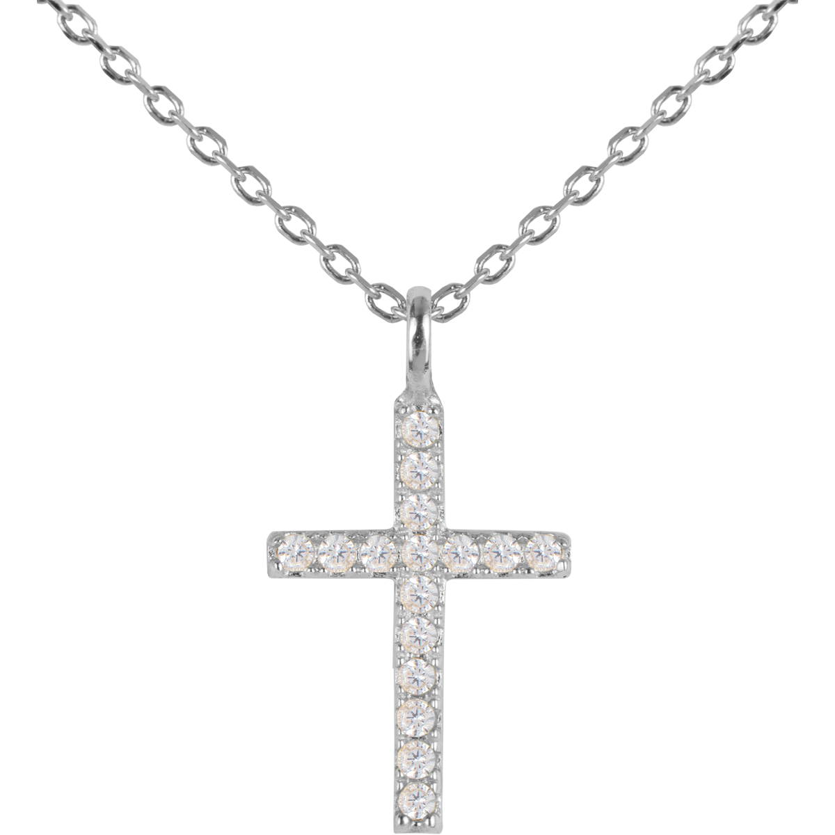 Jacques Lemans Kette Kreuz Sterlingsilber mit Zirkonia