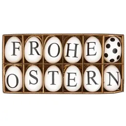 Eier "Frohe Ostern", 6 cm, 12 Stück