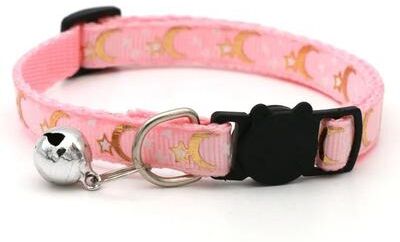 Uplifted Finds Stellar Sparkle Star & Moon Pet Collar pink