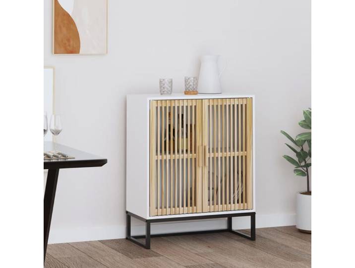 Blanc Buffet blanc 60x30x75 cm bois d'ingénierie - Meuble Rangement LV31322