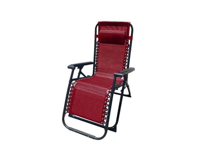 Chaise Longue Jardin Exterieur Inclinable 90 x 108 x 66 cm Rouge - Marbueno