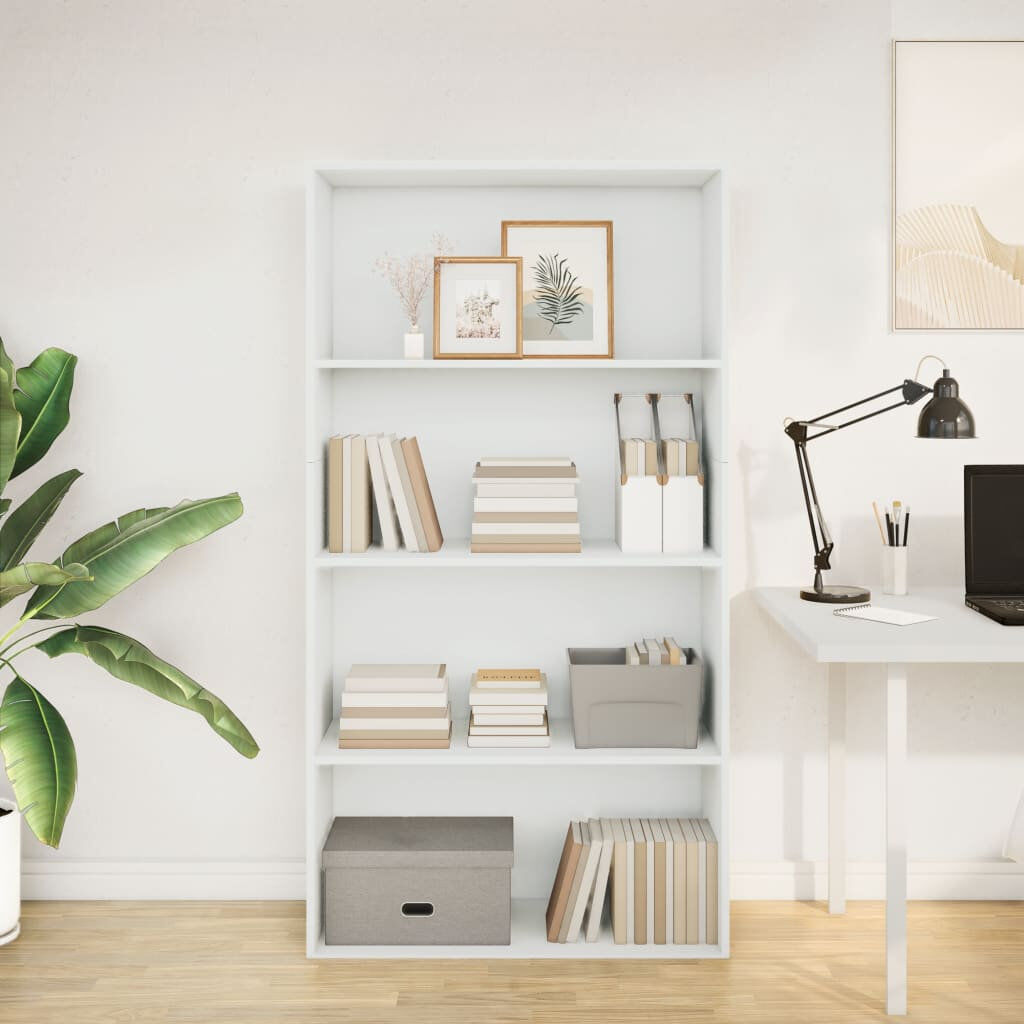 Latitude Run Analuisa Bookcase White (3 Shelves) 152cm H x 80cm W x 30cm D