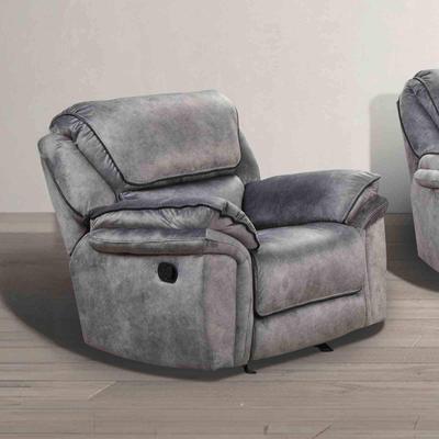 Esofastore Transitional Gray Finish Sofa Recliner Set Pillow Top Arms
