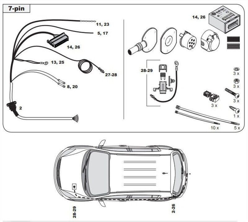 FAISCEAU SPECIFIQUE 7 BROCHES POUR HYUNDAI KONA (11/17-04/23)