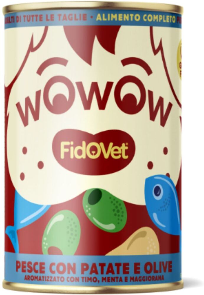 Fidovet® Fidovet Wowow Pesce con Patate e Olive per Cani Adulti 400 g