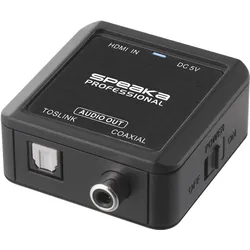SpeaKa Professional HDMI (eARC/ARC) zu Koax/Toslink-Adapter (HDMI), Video Adapter, Schwarz