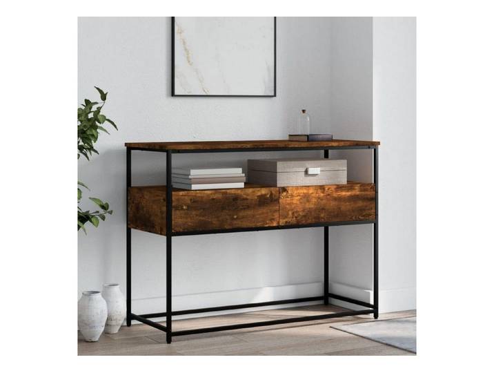LuxusKollektion Konsolentisch Konsolentisch Holz Räuchereiche 100x40x75 cm Industrie (1-St)