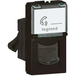 Legrand 079162L Mosaic Einsatz 1x RJ45, Kat. 6A, STP, 2-modulig, Farbe: Schwarz