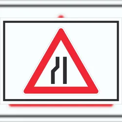 HB-Druck Schild Achtung Verengte Fahrbahn links Symbol A3 (297x420mm)