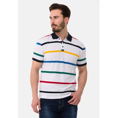 T-Shirt CIPO & BAXX "CT749", Herren, Gr. M, bunt (weiß), 100% Baumwolle, gestreift, regular fit, normaler Saum, Shirts T-Shirt, gerade geschnitten