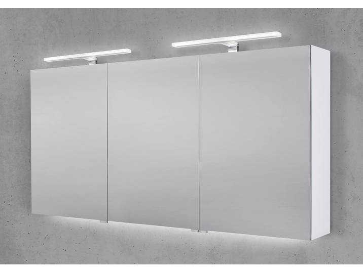 Spiegelschrank 150 cm 2x MULTI LED Acryl Beleuchtung Doppelspiegeltüren