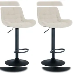 CLP 2er Set Barhocker Tover creme/Stoff