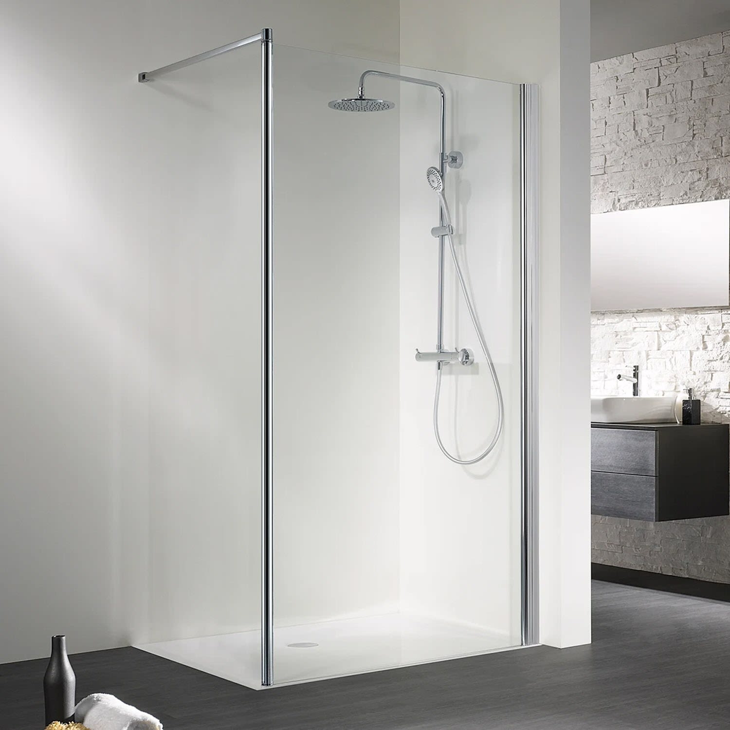 HSK Walk In Easy front element 120 cm right stop