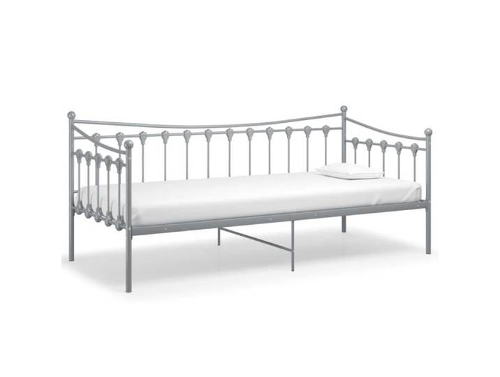 HOME Cadre de canapé-lit Gris Métal - Structure de lit 90x200cm 1738