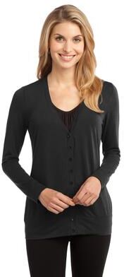 Port Authority L545 Women's Concept Cardigan Jacket in Black size Medium   Triblend