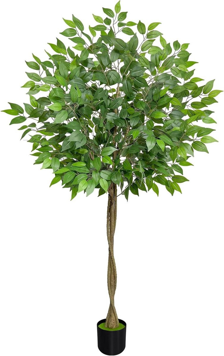 Onderhoudsvrije kunstboom Ficus voor woonruimte decoratie - Groen - 160 cm
