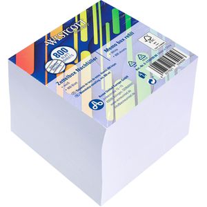 Westcott Zettelklotz E-733199 00, lose, 800 Blatt, weiß, 9 x 9 cm