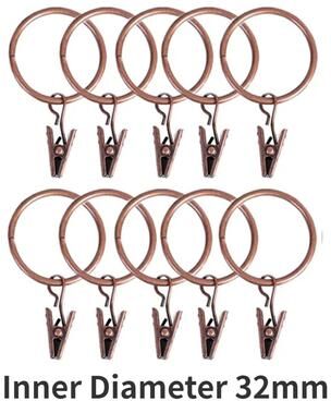 Inspire Essentials 10 Piece Metal Curtain Clips With Hooks Rustproof Curtain Hanging Rings 6