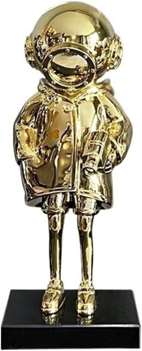 Abstracte sculptuur Tafelbeeld - Goud - Hoogte: 45 cm